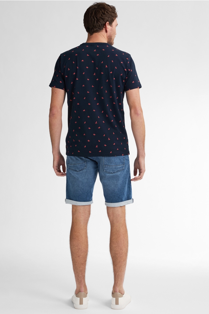 T SHIRT MET PRINT M 1050 TSR118 5178 Navy Blue